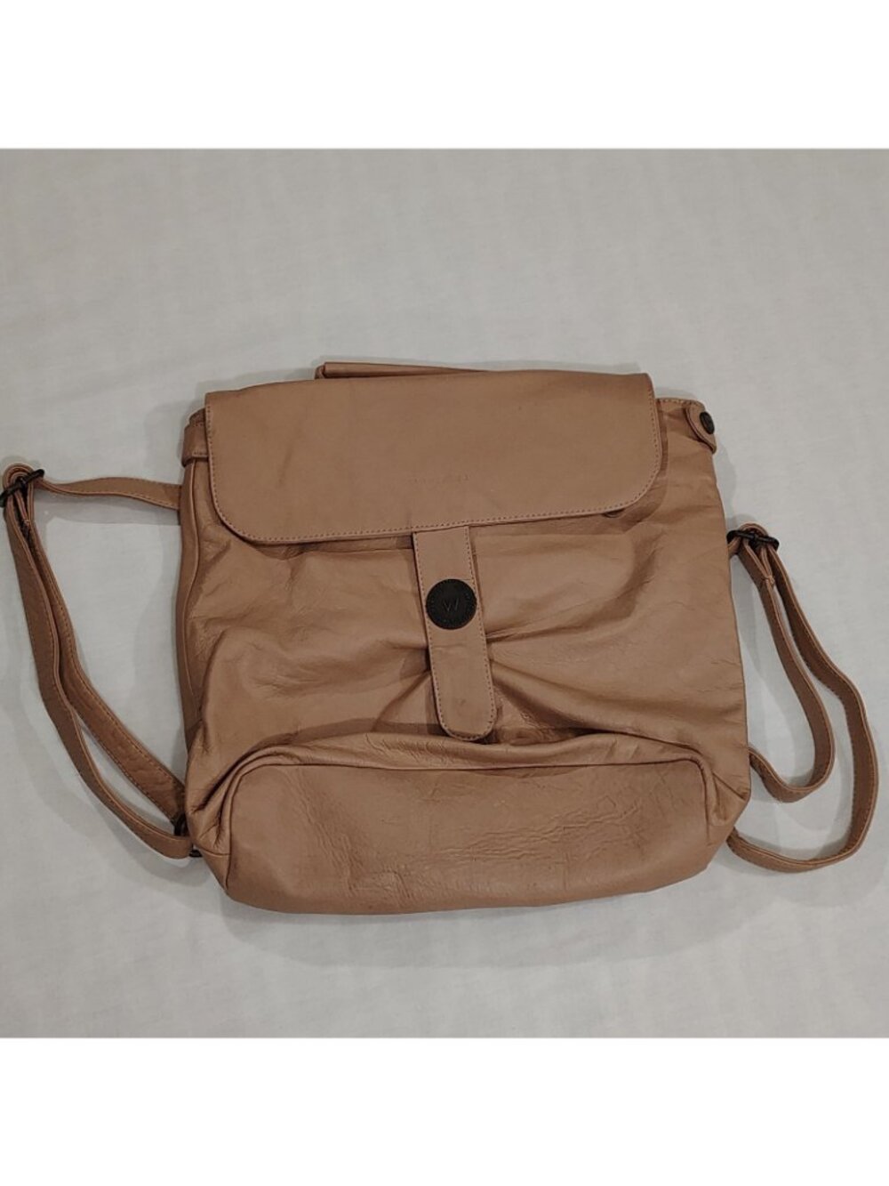 Wanderers Travel Co The Bondi Backpack Full Grain Leather Blush Magnetic Closure - Picture 16 of 16
